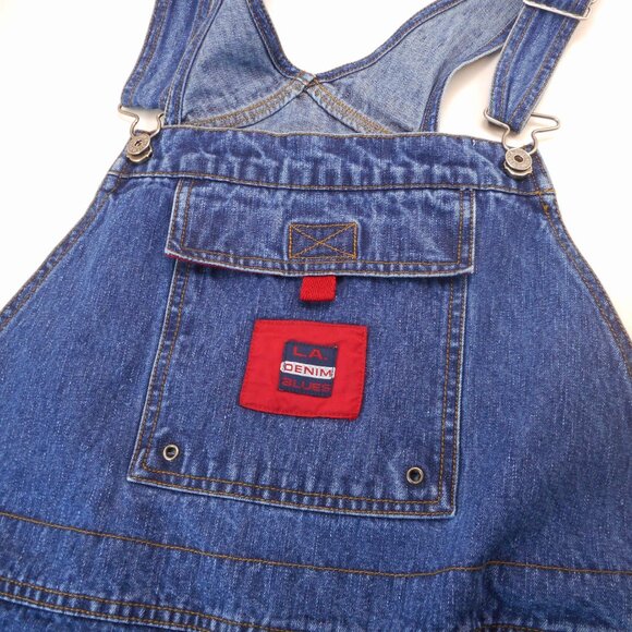 Vintage Y2K LA Blues Women’s Plus Size 20W Bib Overalls Dark Denim 100% Cotton - Picture 9 of 14